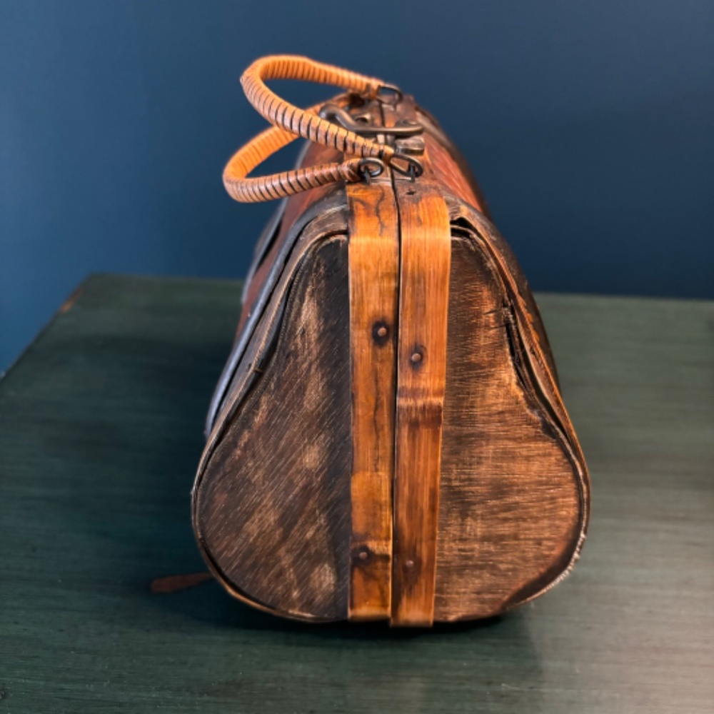 Handmade Wooden Handbag Brown - Picture 4 of 6